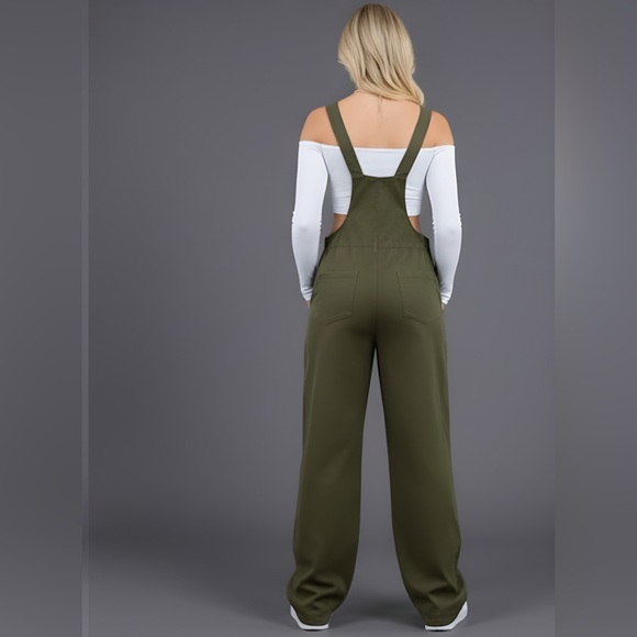 Army Green 1 Flap Pocket Overalls - Picture 4 of 7